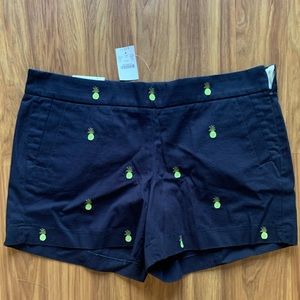 🍍NWT J. crew chino shorts with embroidered pineapples🍍